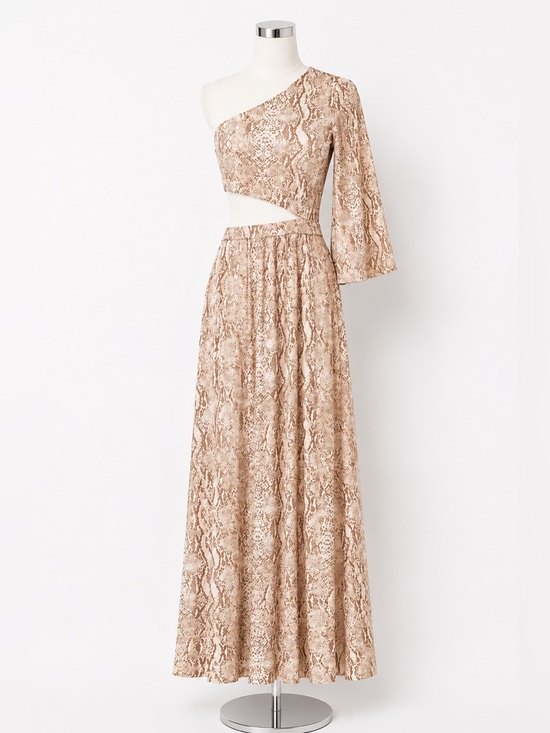 L'AGENCE Dresses & Skirts - L'AGENCE Fontana One Shoulder Snake Print Dress